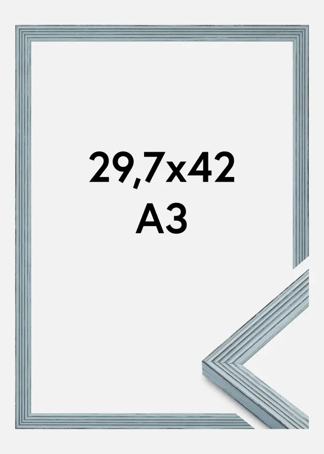 Moldura Tosca Vidro acrílico Azul 29,7x42 cm (A3)