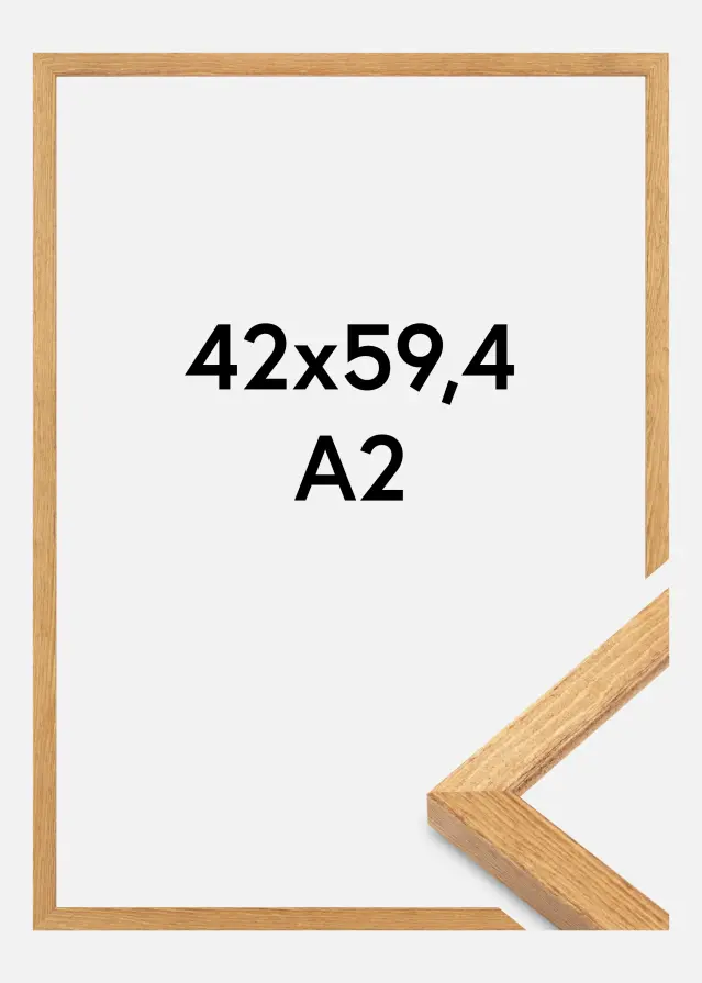 Moldura Tulipa Acrílico Carvalho maciço 42x59,4 cm (A2)