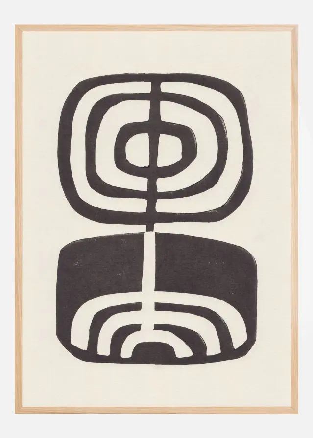 Modern Plant / Lino Print Póster