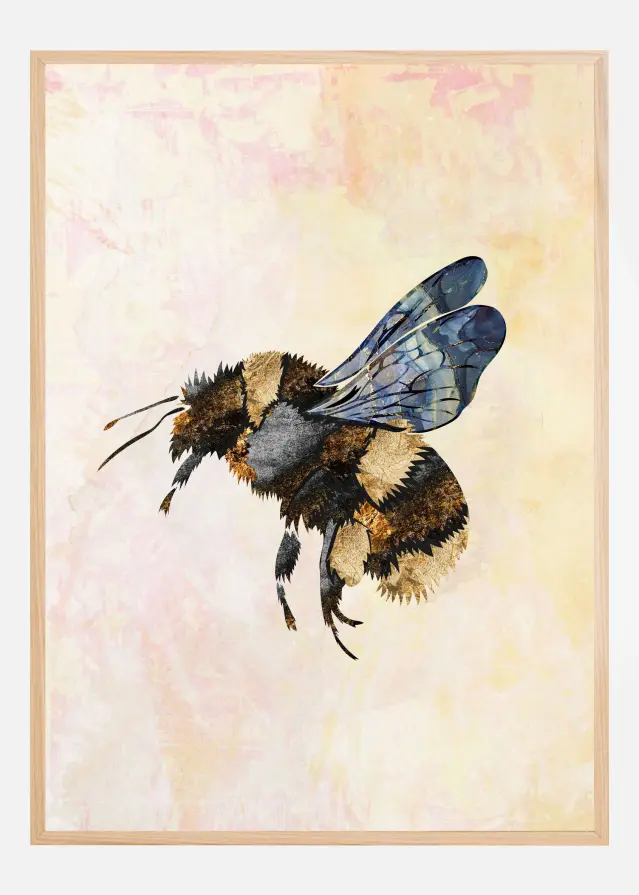 Grunge Watercolour Bee Póster