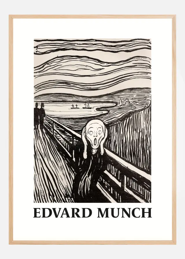 Skriet- The Scream - Monochrome Version Póster