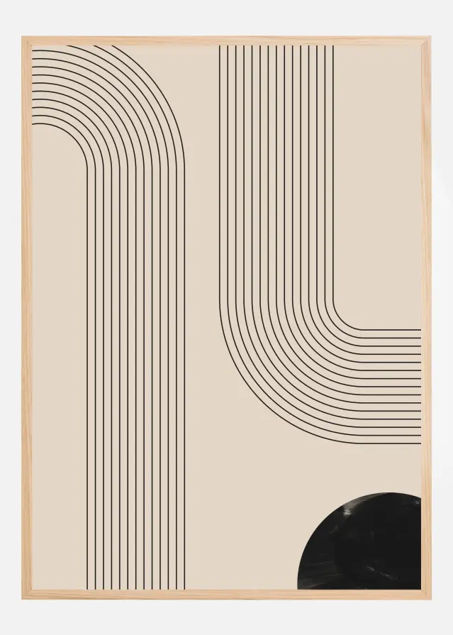 Black Minimal Line Art Póster