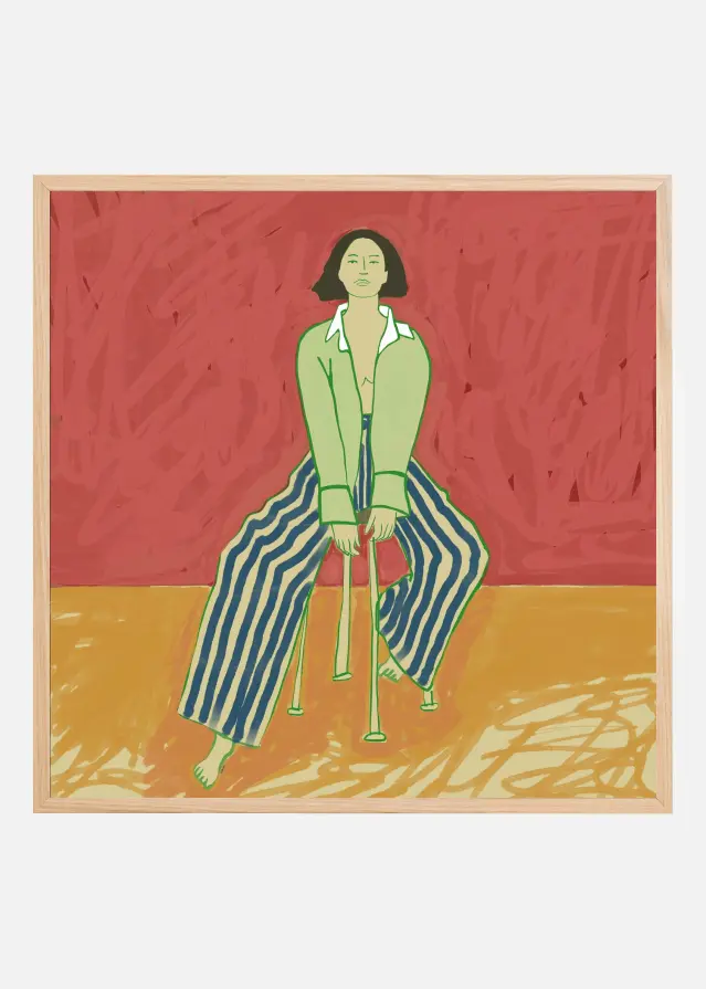 Woman on stool Póster