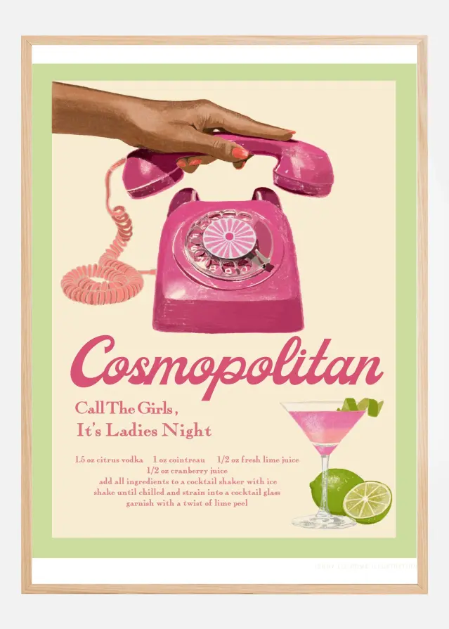 Jlr Cocktails Cosmopolitan Póster