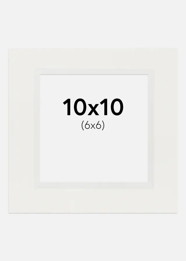 Passe-partout Branco 3 mm (Bordo interior branco) 10x10 cm (6x6)