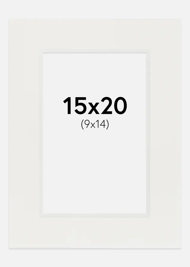 Passe-partout Branco 3 mm (Bordo interior branco) 15x20 cm (9x14)