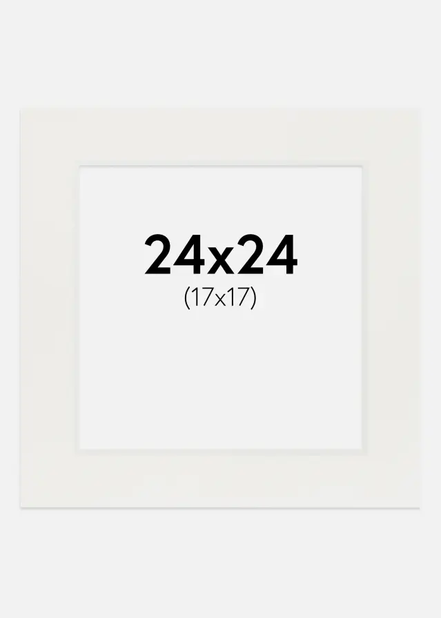 Passe-partout Branco 3 mm (Bordo interior branco) 24x24 cm (17x17)