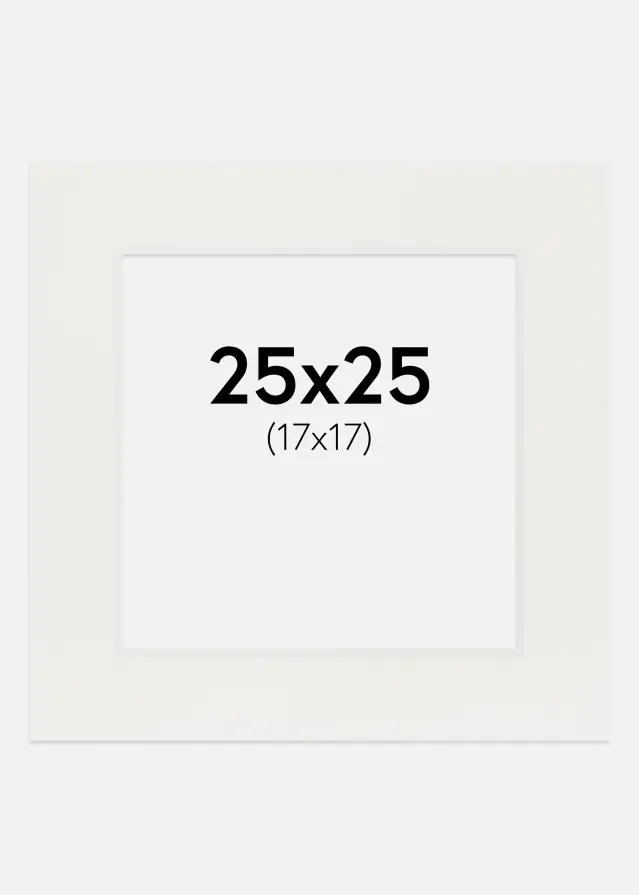 Passe-partout Branco 3 mm (Bordo interior branco) 25x25 cm (17x17)