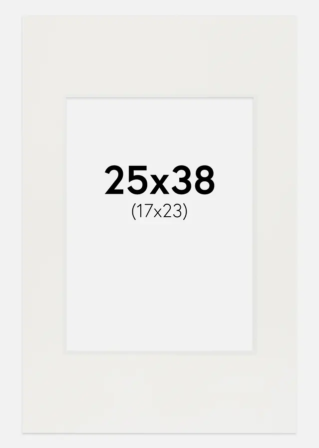 Passe-partout Branco 3 mm (Bordo interior branco) 25x38 cm (17x23)