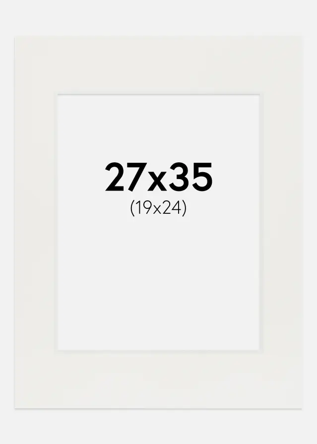 Passe-partout Branco 3 mm (Bordo interior branco) 27x35 cm (19x24)