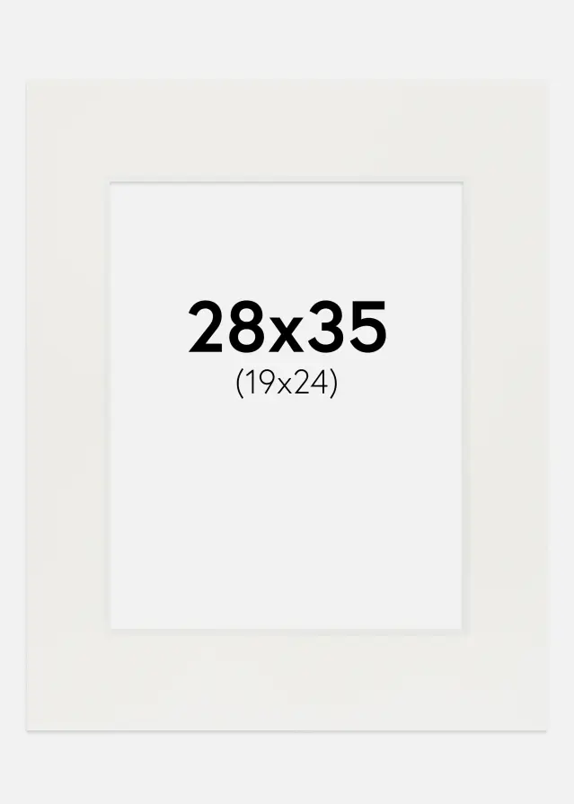 Passe-partout Branco 3 mm (Bordo interior branco) 28x35 cm (19x24)