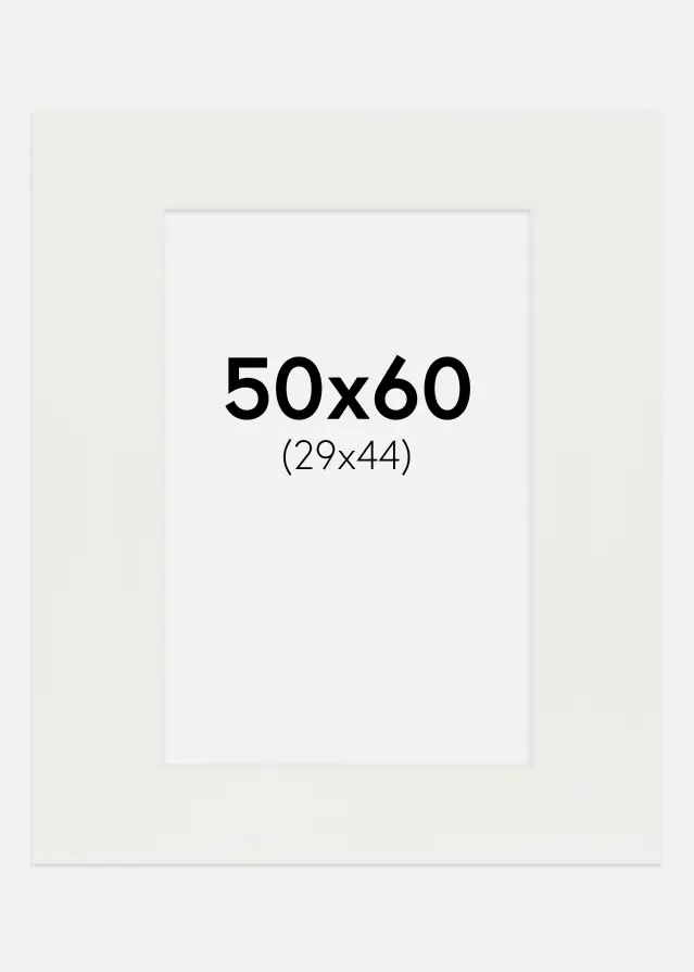 Passe-partout Branco 3 mm (Bordo interior branco) 50x60 cm (29x44)