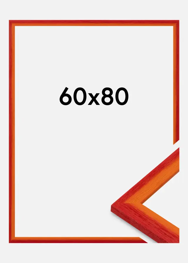 Moldura Cornwall Vidro acrílico Vermelha 60x80 cm