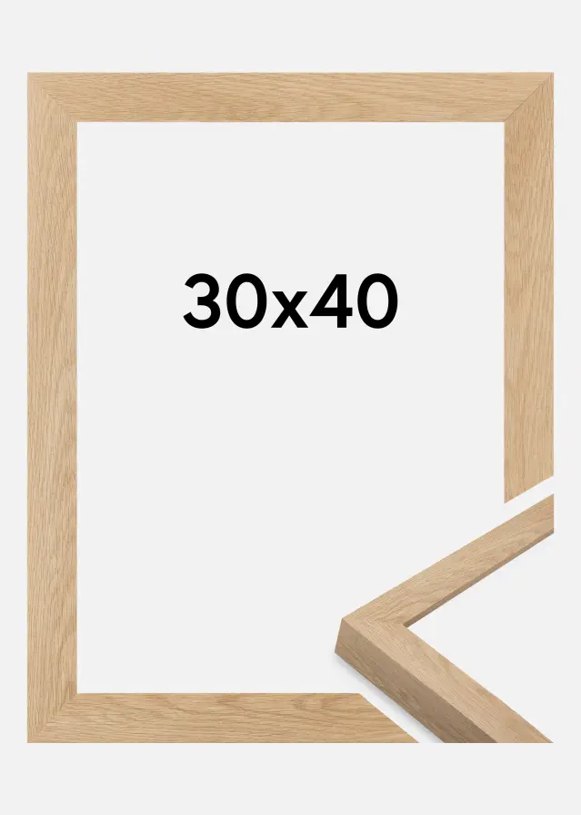 Moldura Wells Vidro acrílico Carvalho 30x40 cm