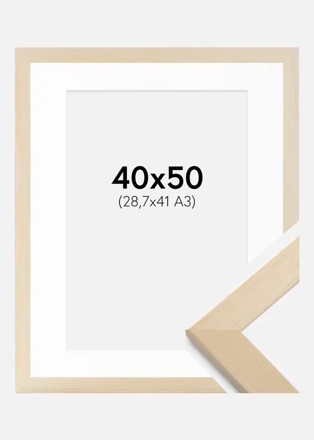 Moldura Trendline Natureza 40x50 cm - passe-partout Branco 29,7x42 cm