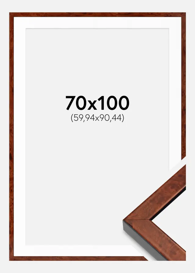 Moldura Hermes Noz 70x100 cm - passe-partout Branco 24x36 inches