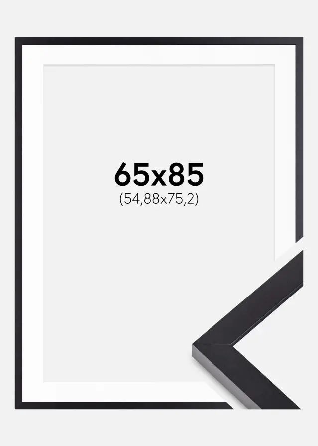 Moldura Selection Preto 65x85 cm - passe-partout Branco 22x30 inches