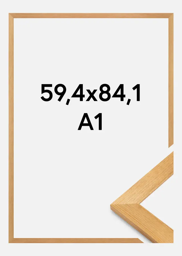 Moldura Sandra Vidro Acrílico Carvalho maciço 59,4x84,1 cm (A1)