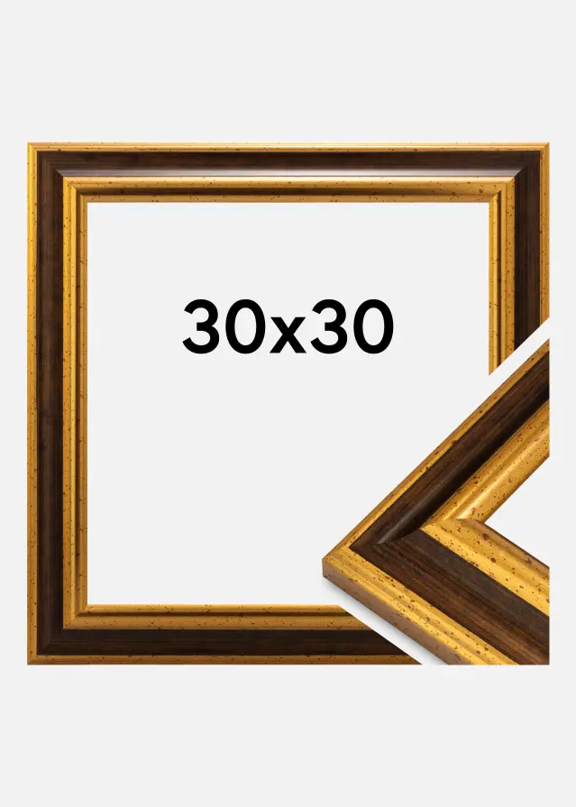 Moldura Aberystwyth Vidro acrílico Ouro 30x30 cm