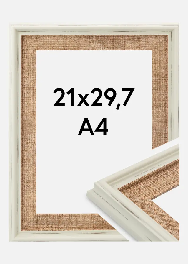 Moldura Sandweave Vidro acrílico Branco 21x29,7 cm (A4)