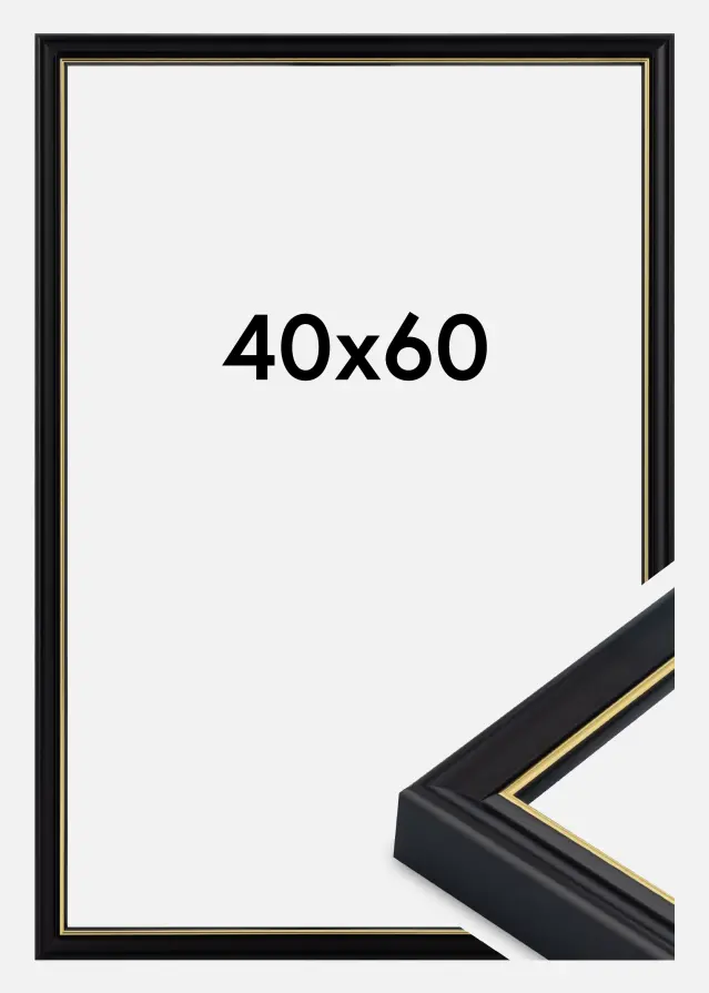 Moldura Canterbury Vidro acrílico Preto 40x60 cm