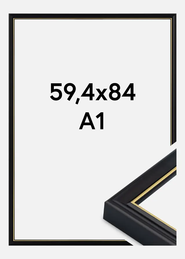 Moldura Canterbury Vidro acrílico Preto 59,4x84,1 cm (A1)