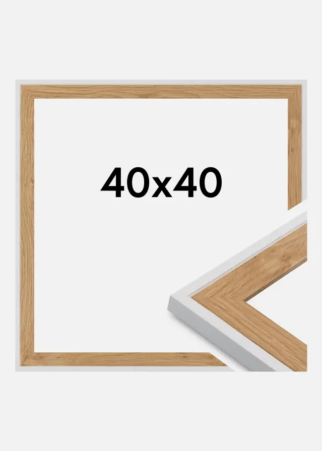 Moldura Clearline Vidro acrílico Branco 40x40 cm