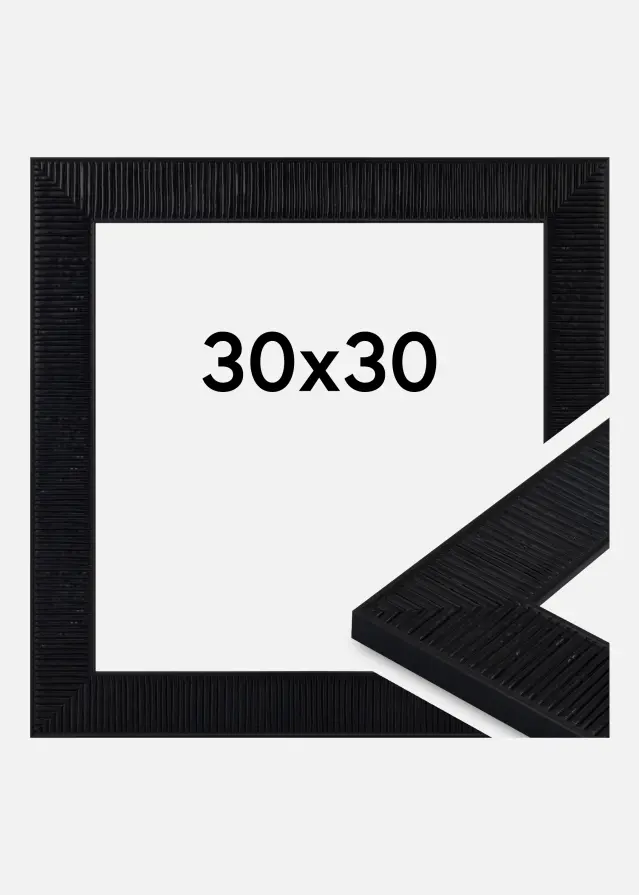 Moldura Lund Vidro acrílico Preto 30x30 cm