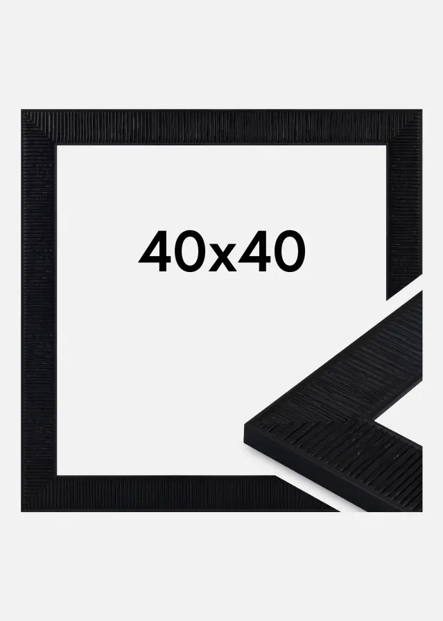 Moldura Lund Vidro acrílico Preto 40x40 cm