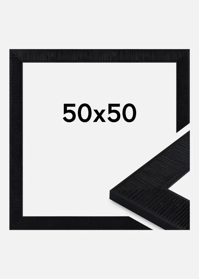 Moldura Lund Vidro acrílico Preto 50x50 cm