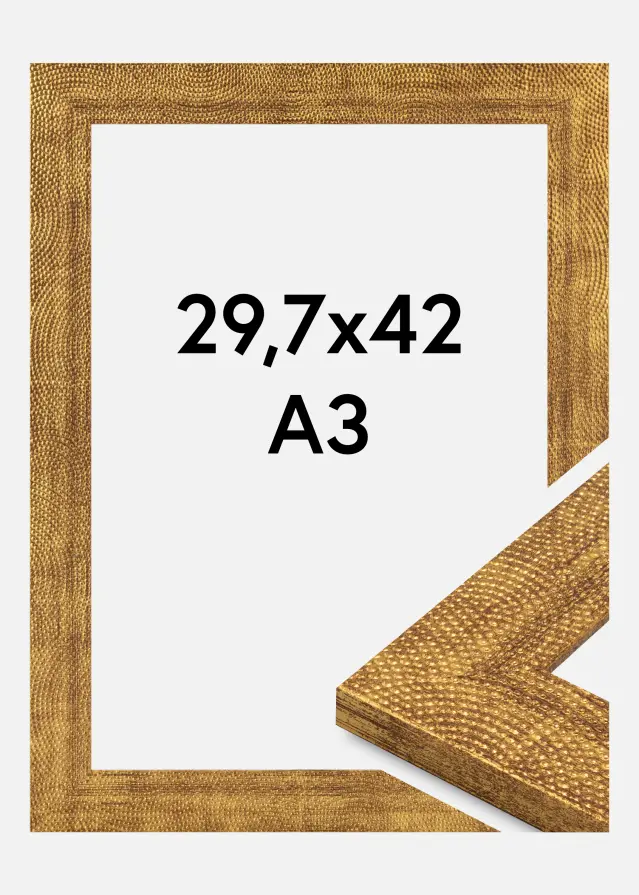 Moldura Linea Vidro acrílico Ouro 29,7x42 cm (A3)