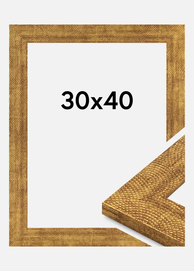 Moldura Linea Vidro acrílico Ouro 30x40 cm