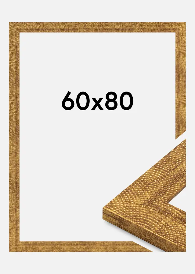 Moldura Linea Vidro acrílico Ouro 60x80 cm