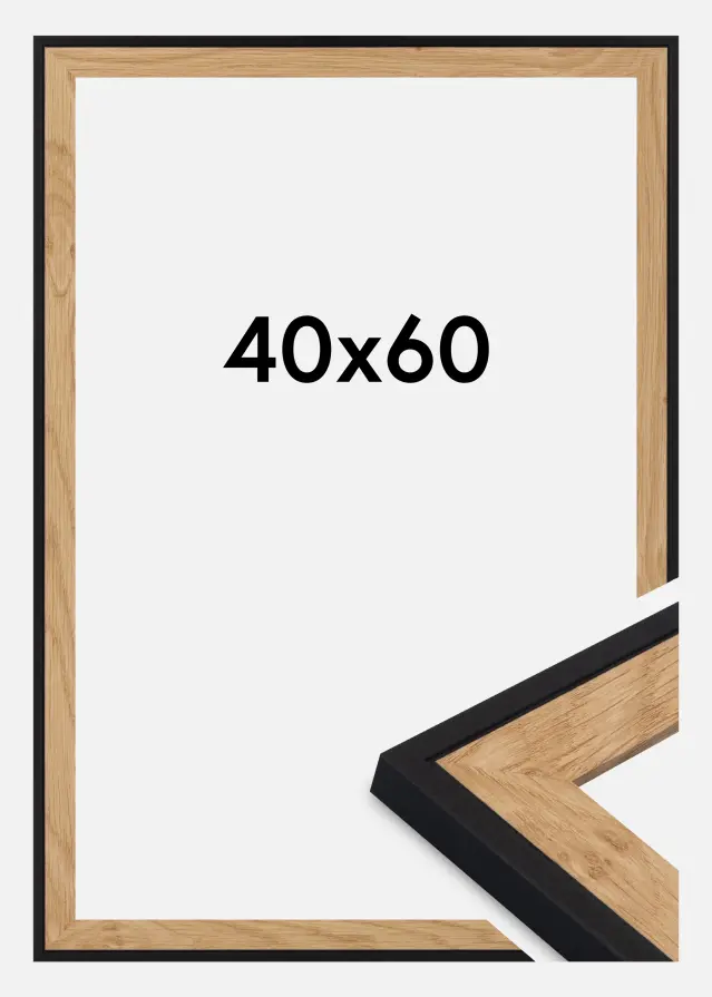 Moldura Iris Vidro acrílico Preto 40x60 cm