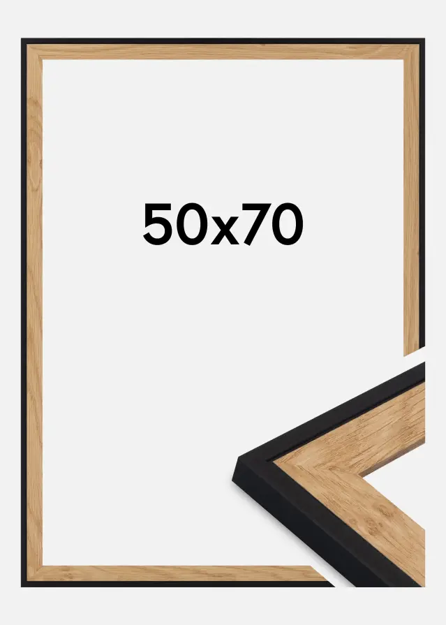 Moldura Iris Vidro acrílico Preto 50x70 cm