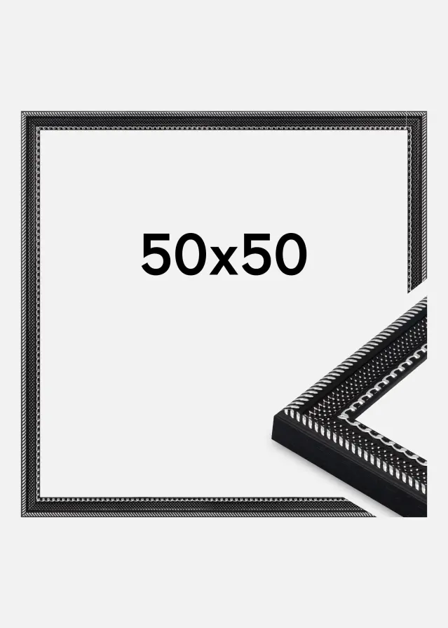 Moldura Trellis Vidro acrílico Preto 50x50 cm