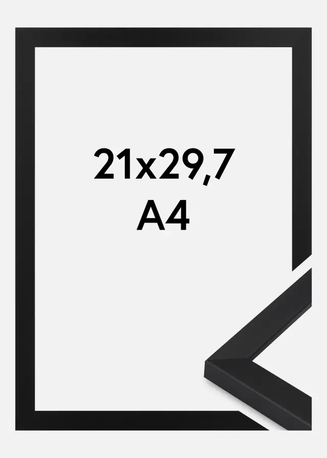 Moldura Oban Vidro acrílico Preto 21x29,7 cm (A4)