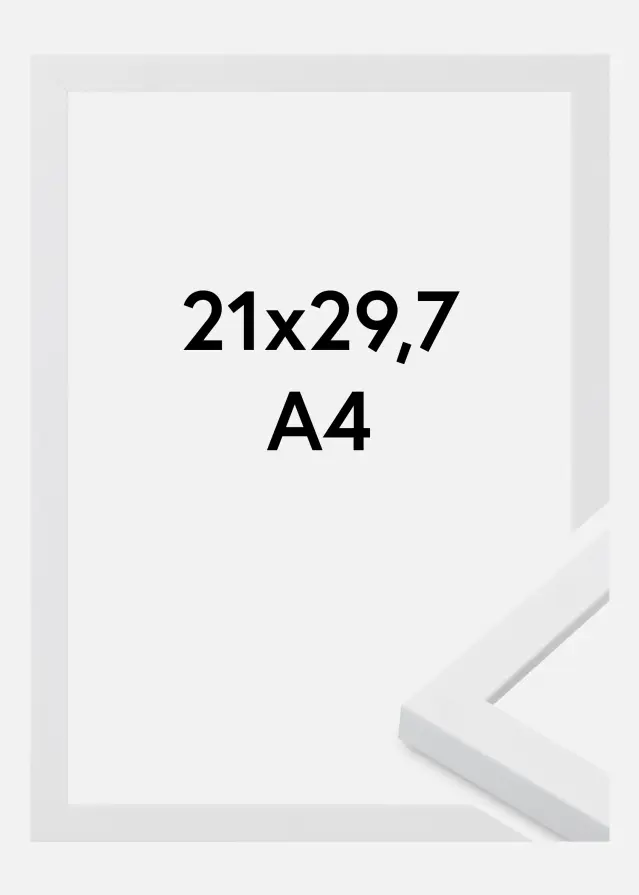 Moldura Oban Vidro acrílico Branco 21x29,7 cm (A4)