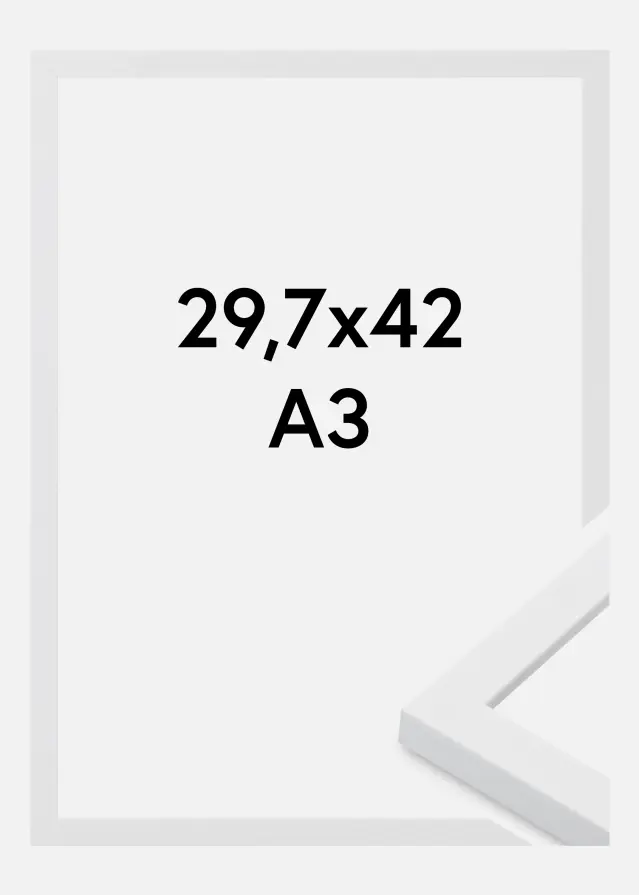 Moldura Oban Vidro acrílico Branco 29,7x42 cm (A3)