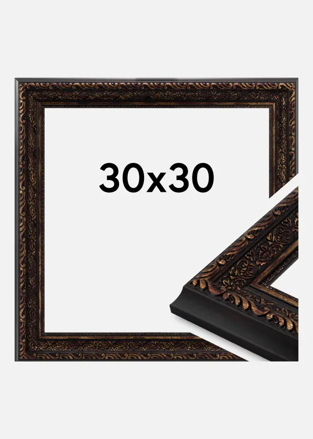 Moldura Ornato Vidro acrílico Vintage Gold 30x30 cm