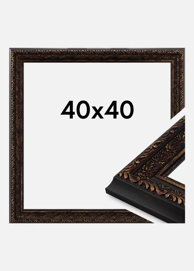 Moldura Ornato Vidro acrílico Vintage Gold 40x40 cm