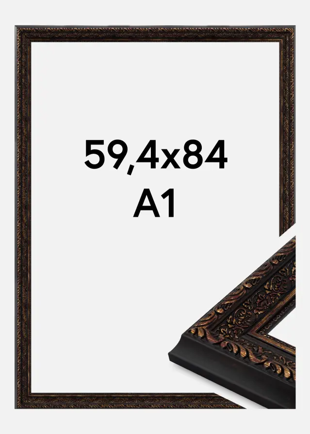 Moldura Ornato Vidro acrílico Vintage Gold 59.4x84 cm (A1)