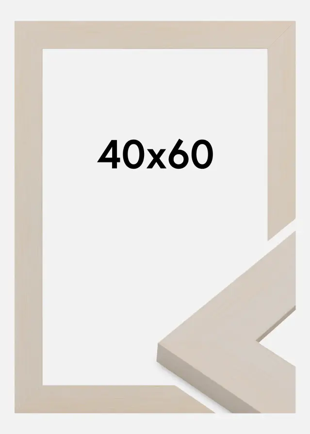 Moldura Pembrokeshire Vidro acrílico Branco 40x60 cm