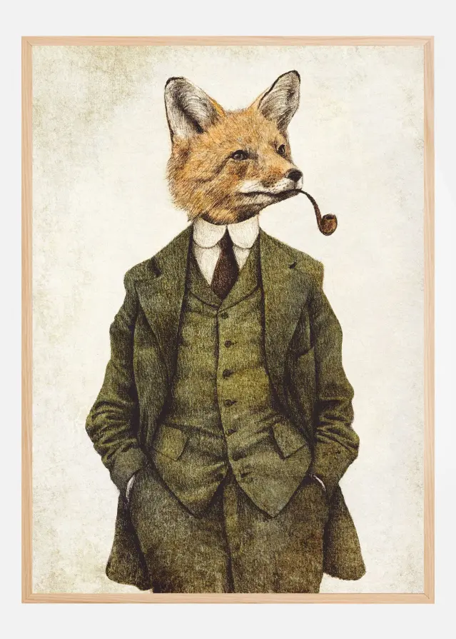 The Vintage Stylish Fox Póster