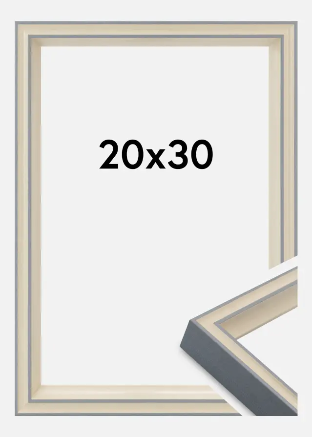 Moldura Riga Vidro acrílico Cinzenta 20x30 cm