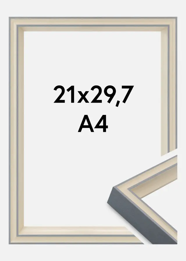 Moldura Riga Vidro acrílico Cinzenta 21x29,7 cm (A4)