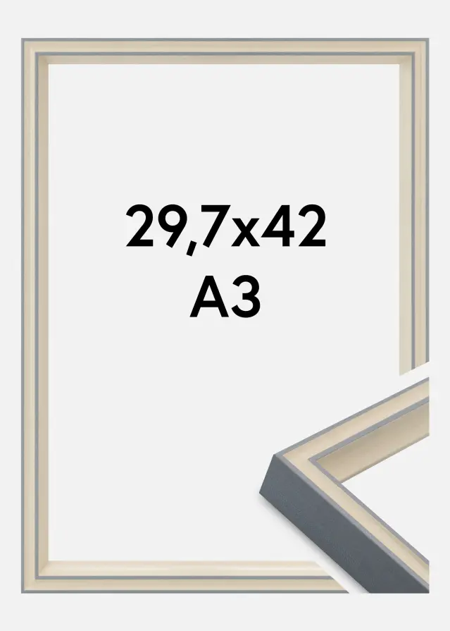 Moldura Riga Vidro acrílico Cinzenta 29,7x42 cm (A3)