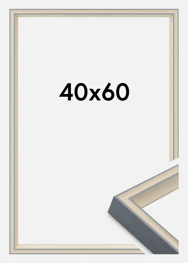 Moldura Riga Vidro acrílico Cinzenta 40x60 cm