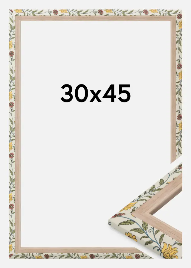 Moldura Arco Vidro acrílico Floral Carvalho 30x45 cm