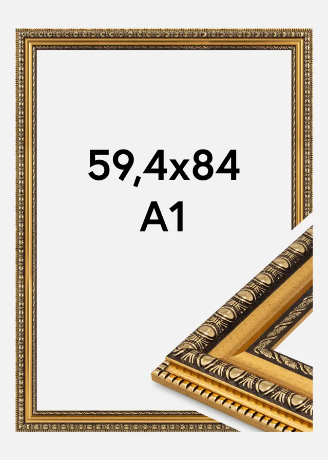 Moldura Ornato Vidro acrílico Gold 59.4x84 cm (A1)